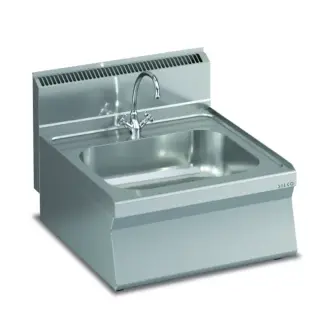 KBS Spülbecken 600x650x295 mm mit Mischbatterie und Aufkantung Edelstahl