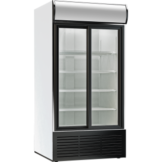 KBS Glastürkühlschrank mit 2 Schiebetüren 1068 Liter 1103x820x2001 mm weiß 230V