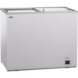 KBS Eiscreme Tiefkühltruhe mit Glasschiebedeckel 392 Liter 1555x635x890 mm weiß