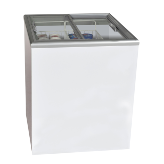 KBS Eiscreme Tiefkühltruhe mit Glasschiebedeckel 163 Liter 764 x694 x867 mm weiß
