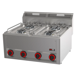 KBS Gasherd mit 4 Brenner Tischgerät 660 x600 x290 mm 2x 3,0 und 2x 3,6 kW