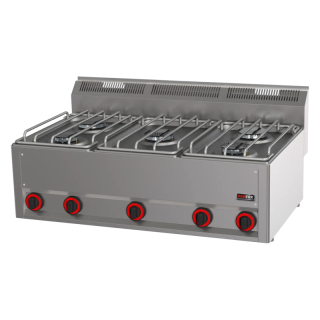 KBS Gasherd mit 5 Brenner Tischgerät 990 x600 x290 mm 2x 3,0 und 3x 3,6 kW