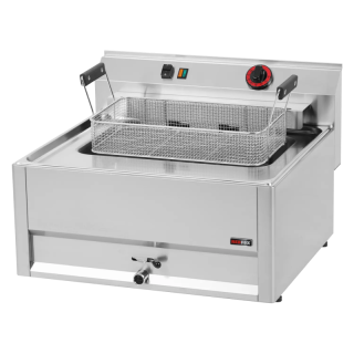 Profi Tischfritteuse 16 Liter - mit Kaltzone, Edelstahl, 9 kW