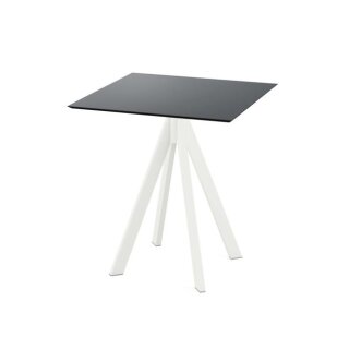Infinity - Terrassentisch weißes Gestell + schwarze HPL-Platte 70x70 cm 1 Stück
