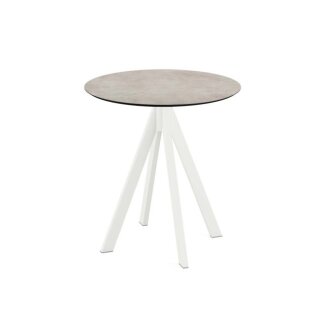 Infinity - Terrassentisch weißes Gestell + Moonstone HPL-Platte Ø70 cm 1 Stück