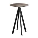 Infinity - Bartisch schwarzes Gestell + Tropenholz HPL-Platte Ø70 cm 1 Stück