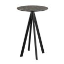 Infinity - Bartisch schwarzes Gestell + Galaxy-Marmor HPL-Platte Ø70 cm 1 Stück