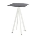 Infinity - Bartisch weißes Gestell + schwarze HPL-Platte 70x70 cm 1 Stück