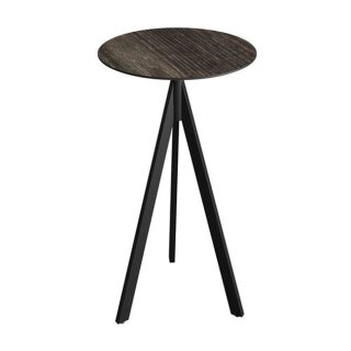 Infinity Tripod - Bartisch schwarzes Gestell + Riverwashed Holz HPL-Platte Ø70 cm 1 Stück