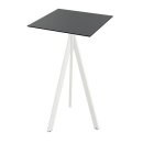 Infinity Tripod - Bartisch weißes Gestell + schwarze HPL-Platte 70x70 cm 1 Stück