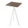 Infinity Tripod - Bartisch weißes Gestell + Tropenholz HPL-Platte 70x70 cm 1 Stück