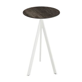 Infinity Tripod - Bartisch weißes Gestell + Riverwashed Holz HPL-Platte Ø70 cm 1 Stück
