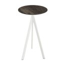 Infinity Tripod - Bartisch weißes Gestell + Riverwashed Holz HPL-Platte Ø70 cm 1 Stück