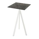 Infinity Tripod - Bartisch weißes Gestell + Galaxy-Marmor HPL-Platte 70x70 cm 1 Stück