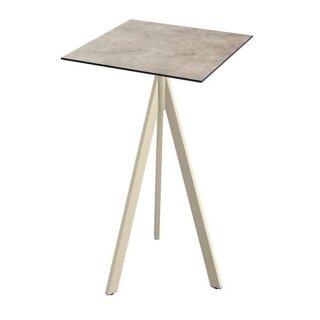 Infinity Tripod - Bartisch sandfarbenes Gestell + Moonstone HPL-Platte 70x70 cm 1 Stück