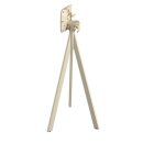 Infinity Tripod - Bartisch sandfarbenes Gestell + Midnight-Marmor HPL-Platte 70x70 cm 1 Stück