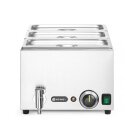 Set: Bain-Marie HENDI Ranger mit Ablasshahn + 3x GN 1/3 Behälter mit Deckel, HENDI, GN 1/1, 230V/1000W, 604x332x(H)242mm