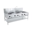 Combisteel Gas Woktisch mit 5 Brenner und Grundboden...