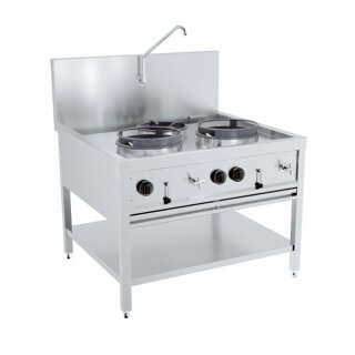 Combisteel Gas Woktisch 3 Brenner – 2x 17kW + 1x 9kW, freistehend