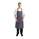 Whites Latzschürze mit Tasche blau-weiß gestreift