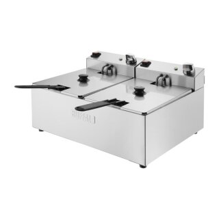 Buffalo Doppel Tank Doppelkorb 2x5Ltr Aufsatzfritteuse 2x2.8kW