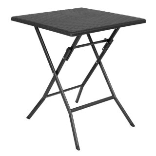 Bolero Klapptisch quadratisch in schwarz mit Stahlbeinen 620x620x730mm