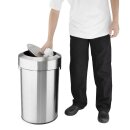 Bolero gebürsteter Stahlbehälter mit Schwingdeckel 70Ltr