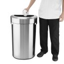 Bolero D Form Gebürsteter Stahl Mülleimer mit offenem Deckel 86Ltr