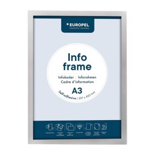 Europel Info-Rahmen / Selbstklebendes Set 2 Stück A3 silber