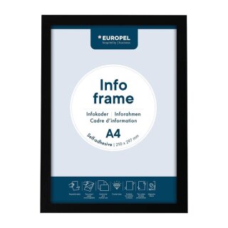 Europel Info-Rahmen / Selbstklebend Set 2 Stück A4 schwarz