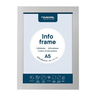 Europel Info Rahmen / Selbstklebend Set 2 Stück A5 Silber