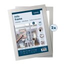 Europel Info Rahmen / Selbstklebend Set 2 Stück A5 Silber