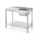 Waschtisch mit Ablage  verschraubt, Tiefe 600 mm, HENDI,...