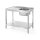 Waschtisch mit Ablage  verschraubt, Tiefe 600 mm, HENDI, Kitchen Line, Spüle rechts, 1000x600x(H)850mm