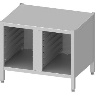 Kombidämpfer Untergestell, dreiseitig geschlossen, mit GN-Einschüben 862x637x699 mm (BxTxH)