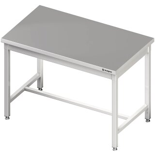 Zentralarbeitstisch mit mittiger Strebe, 1800x800x850 mm, ohne Aufkantung, verschweißt