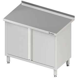 Arbeitsschrank mit Flügeltüren, 800x600x850 mm, mit Aufkantung, verschweißt