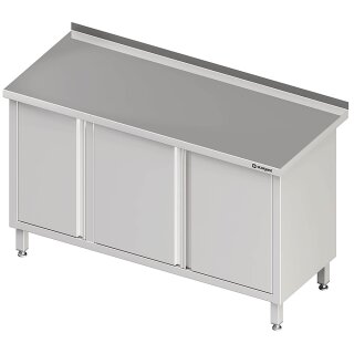 Arbeitsschrank mit Flügeltüren 1900x600x850 mm, mit Aufkantung, verschweißt