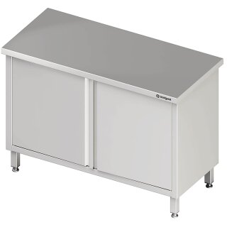 Durchreicheschrank mit Flügeltüren, 1000x700x850 mm, ohne Aufkantung, verschweißt
