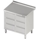 Schubladenschrank mit 2x3 Schubladen, 840x600x850 mm, mit...