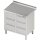 Schubladenschrank mit 2x3 Schubladen, 840x700x850 mm, mit Aufkantung, verschweißt