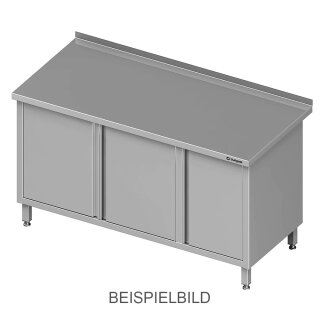 Arbeitsschrank mit Flügeltüren, 1700x600x850 mm, mit Flügeltürschrank links, mit Aufkantung, verschweißt