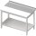 Arbeitstisch mit Grundboden, 1200x700x850 mm, mit bündig eingelassener PE-Schneideplatte, mit Aufkantung, verschweißt