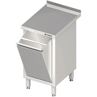 Arbeitsschrank mit Abfallkipper, 450x700x850 mm, mit Aufkantung, verschweißt
