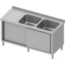 Spülschrank mit Schiebetüren, 1600x700x850 mm,...