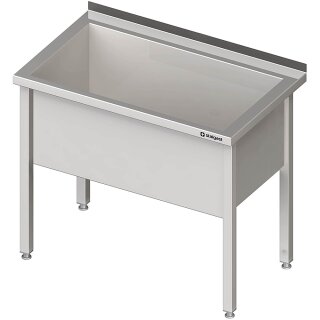 Topfspüle mit einem Becken, 800x600x850 mm, 400 mm Beckenhöhe, mit Aufkantung, verschweißt