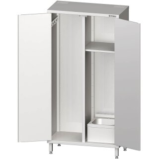 Hochschrank mit Spülbecken für Reinigungsutensilien, 1000x500x2000 mm, verschweißt