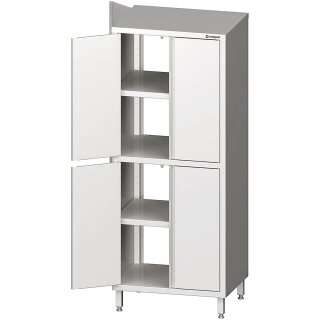 Durchreiche-Hochschrank mit Flügeltüren, 900x600x2000 mm, mit zwei Schrankräumen, verschweißt