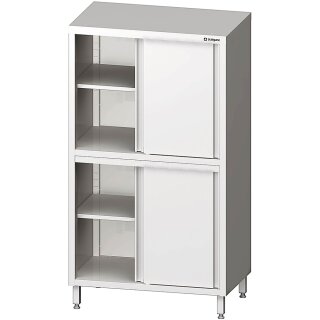 Hochschrank mit Schiebetüren, 1200x600x1800 mm, mit zwei Schrankräumen, verschweißt