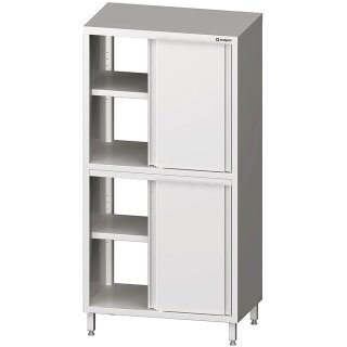 Durchreiche-Hochschrank mit Schiebetüren, 800x500x2000 mm, mit zwei Schrankräumen, verschweißt